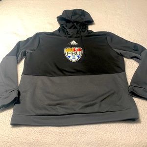 Men’s Adidas FBU Black & Gray Hoodie, EUC, Size XL